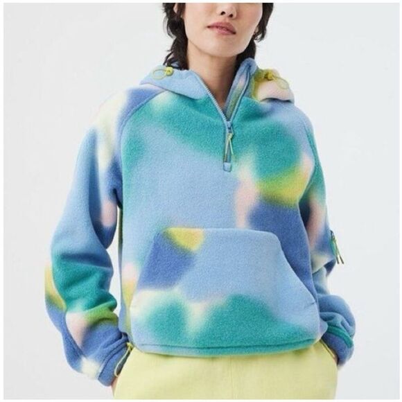 Outdoor Voices Primo Fleece Pullover in Multi Blue Lava Size XS - Picture 1 of 5